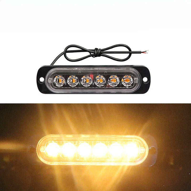 1/2PCS Strobe Light 12V/24V 6LED Truck Trailer Lights Stroboscopes LED Car Light Emergency Warning Hazard Flash Light