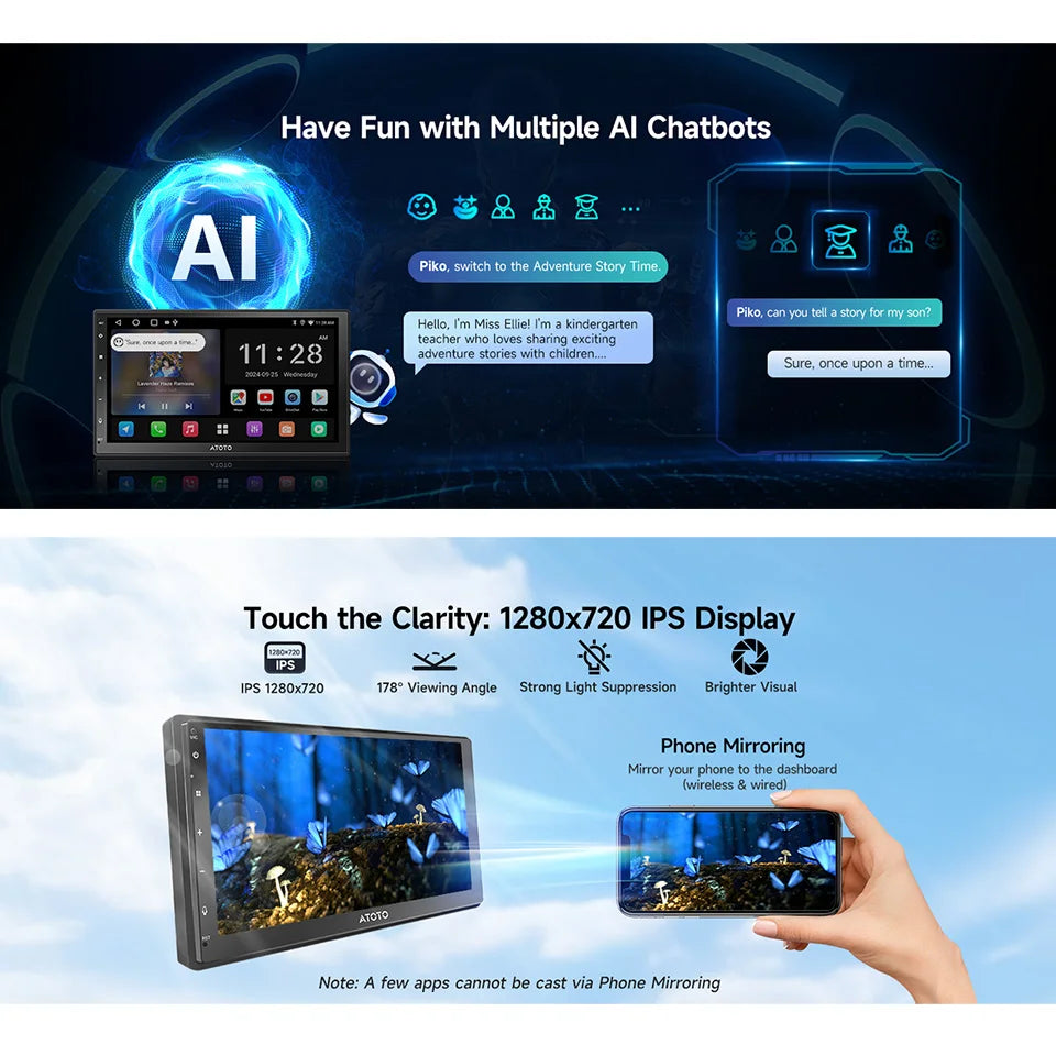 ATOTO 7 inch 2Din Android Car Multimedia Player Carplay Screen Android Auto Bluetooth Radio Double 2 Din Car Stereo A5L A5 Lite