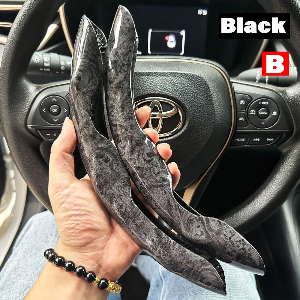 2PCS Car Steering Wheel Cover Warm Winter 38cm Round Steery Wheel Universa Glossy Laser Carbon Fiber Auto Interior Accessories