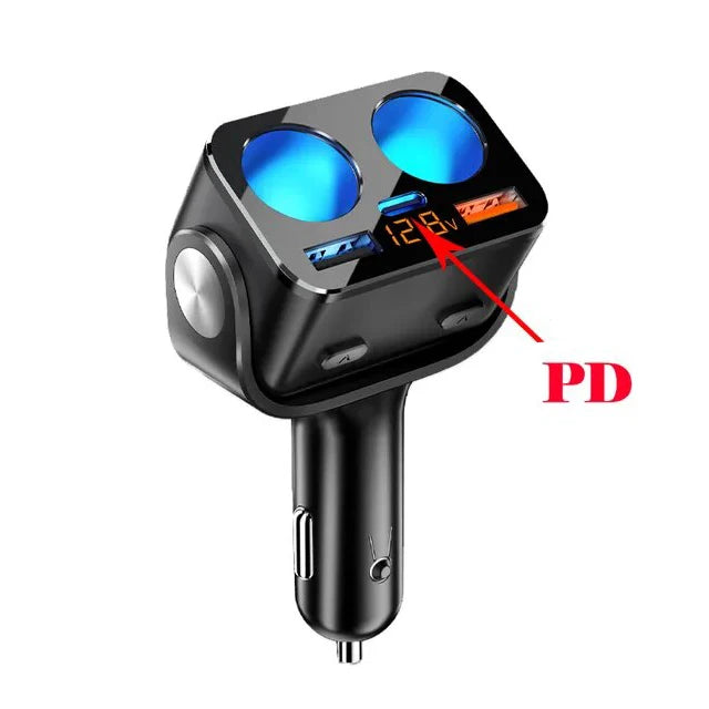 Car Cigar Jack Socket Adapter Auto Cigarette Lighter QC3.0 Fast Charger Dual USB Multi-function Socket Splitter for Car