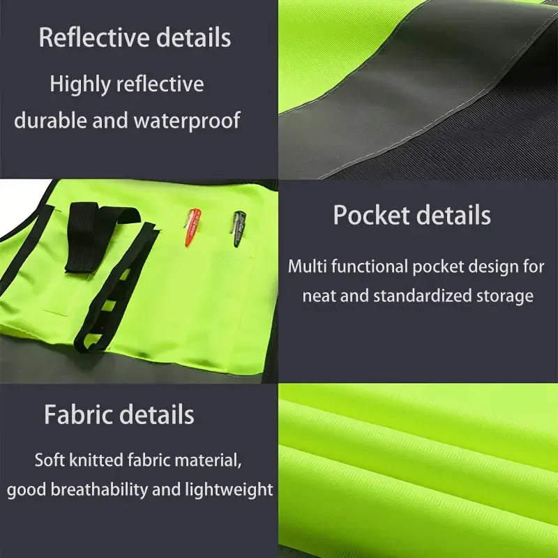 High Brightness Strip Unisex Vest Breathable Workwear Multi Pocket Protective Clothing Safety For Night Running Bike Factory