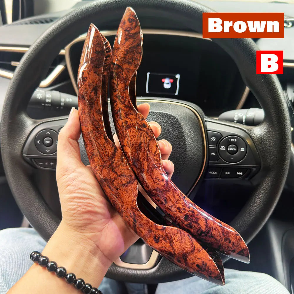 2PCS Car Steering Wheel Cover Warm Winter 38cm Round Steery Wheel Universa Glossy Laser Carbon Fiber Auto Interior Accessories