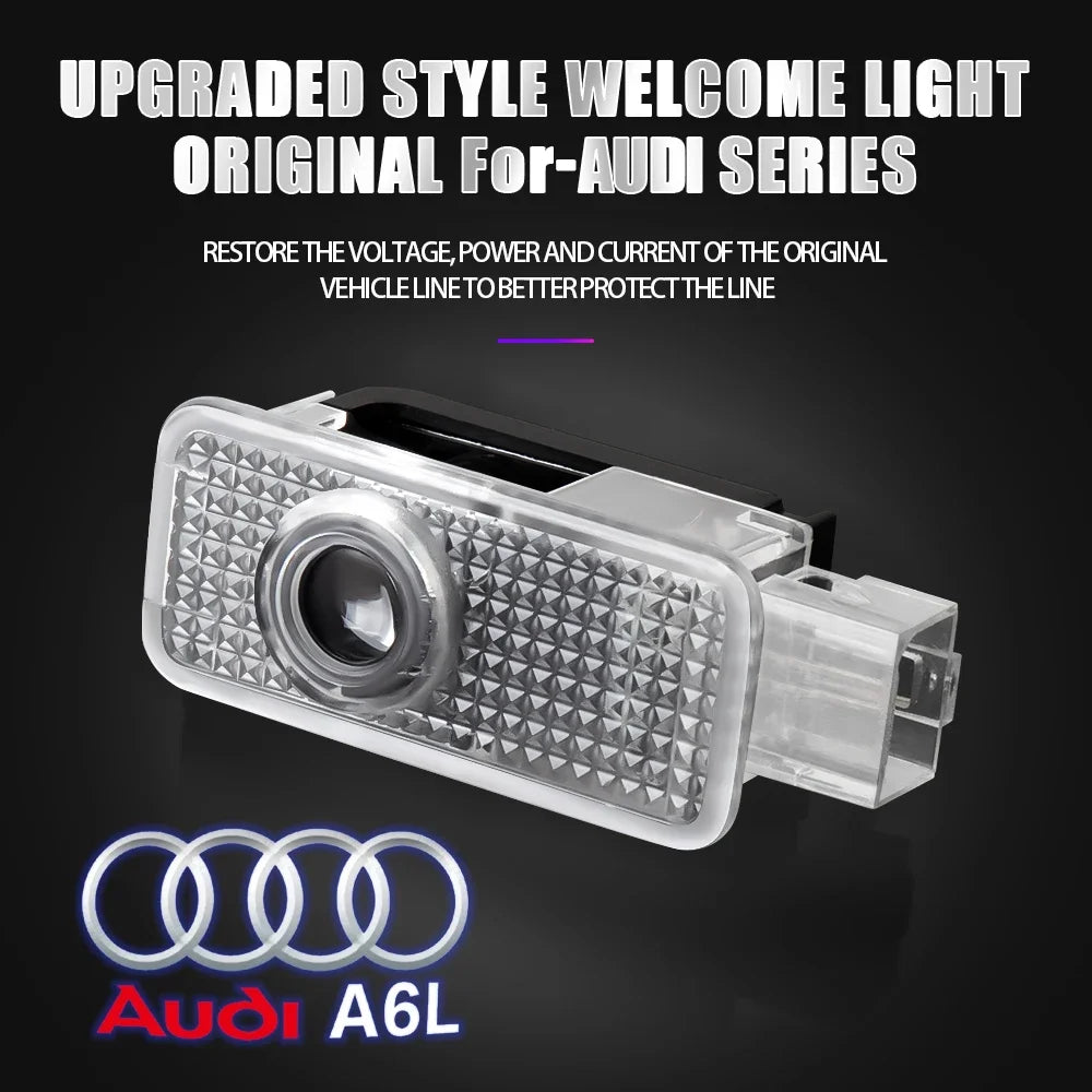 2Pcs HD Car Door Projector Laser Lamp Car Door Welcome Light For Audi Sline Q3 A5 A7 A3 Q5 Q7 A4L RS Quattro S3 S4 S6 S5 S7 S8