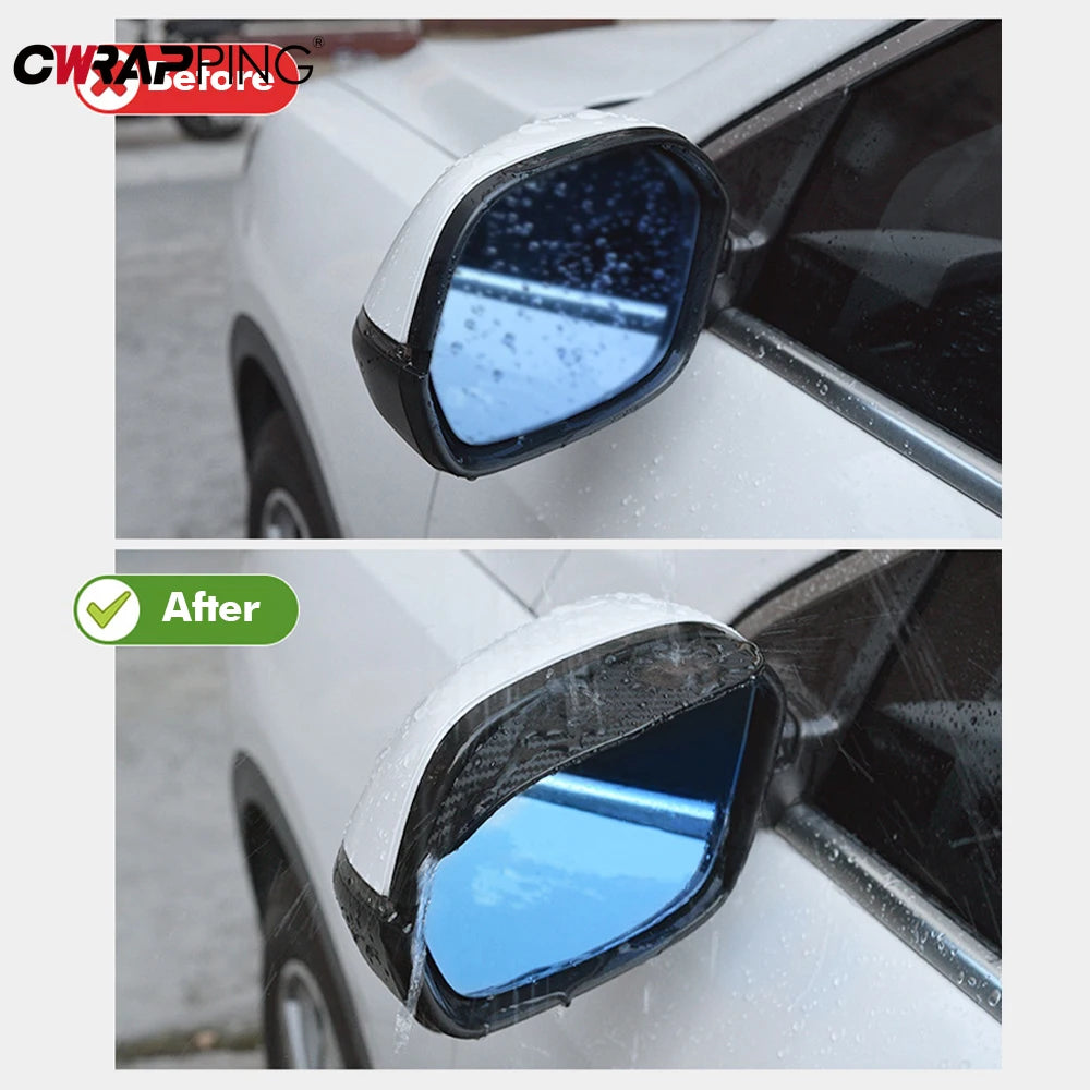 2/4PCS Car Rearview Mirror Rain Eyebrow Carbon Fiber Sun Shade Cover Rain Mirror Protector Clear Vision Tool for Car Accessories