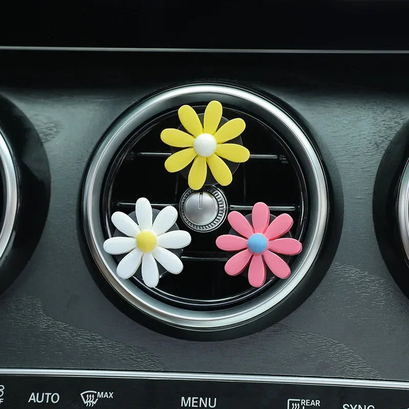 Cute Car Perfume Clip Flower Air Outlet Car Air Freshener Peach Blossom Aroma Diffuser Car Decoration Accessories Fresh Air