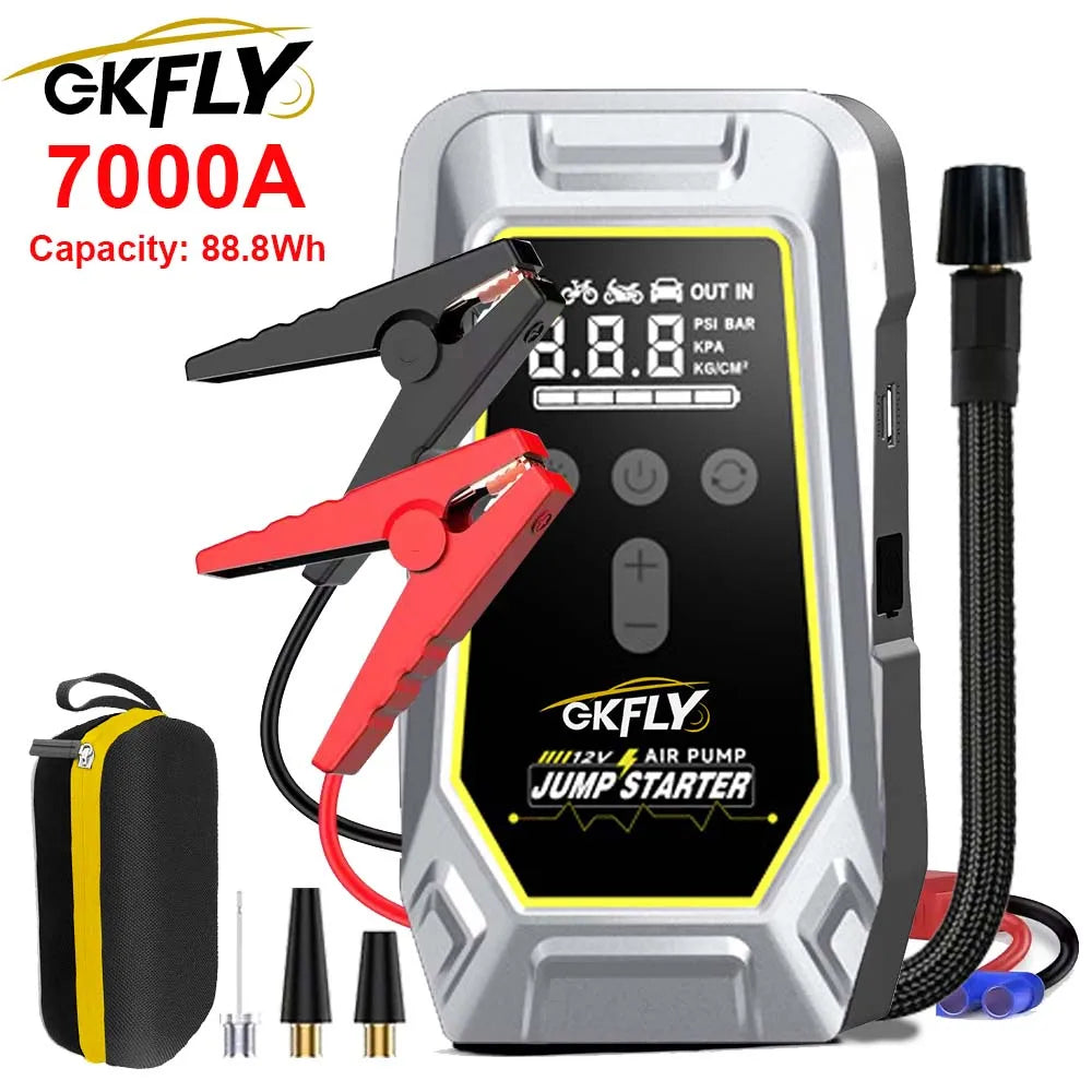 Portable 4000A Jump Starter 150PSI Air Pump Power Bank 4 In 1 Air Compressor Cars Battery Starters Starting Auto Tyre Inflator