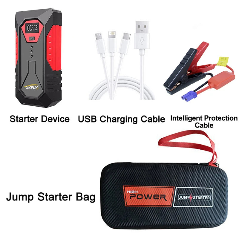 GKFLY 2000A 3000A 4000A Car Jump Starter Big Power Bank Car Battery Booster 12V Car Starting Device for Petrol  6.0L Diesel 5.0L