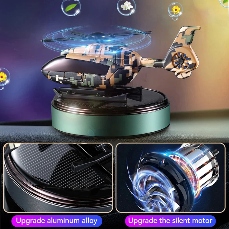 Unscented DIY Perfume helicopter solar car air fresheners rotating decorations ornaments dashboard fragrance aroma diffuser men