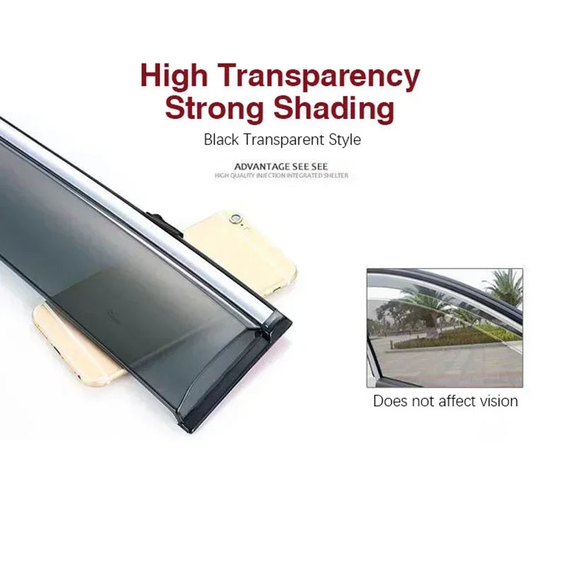 For BYD Song Plus DM-i Seal U Sealion 6 2023 2024 2025 Car Window Visors Wind Sun Rain Visor Deflector Shade Awnings Accessories