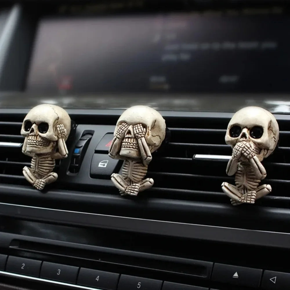 Car Air Outlet Aroma Car Perfume Tablet Car Decoration Halloween Car Decoration Skull Aromatherapy Clip