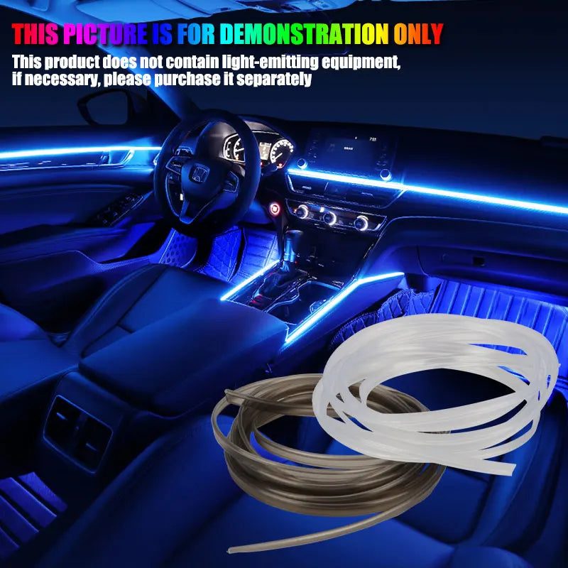 3M/5M/6M/8M Fiber Optic Neon Wire Extended Strip Invisible Light Guide Accessories for Car Interior Ambient Lighting Equipment