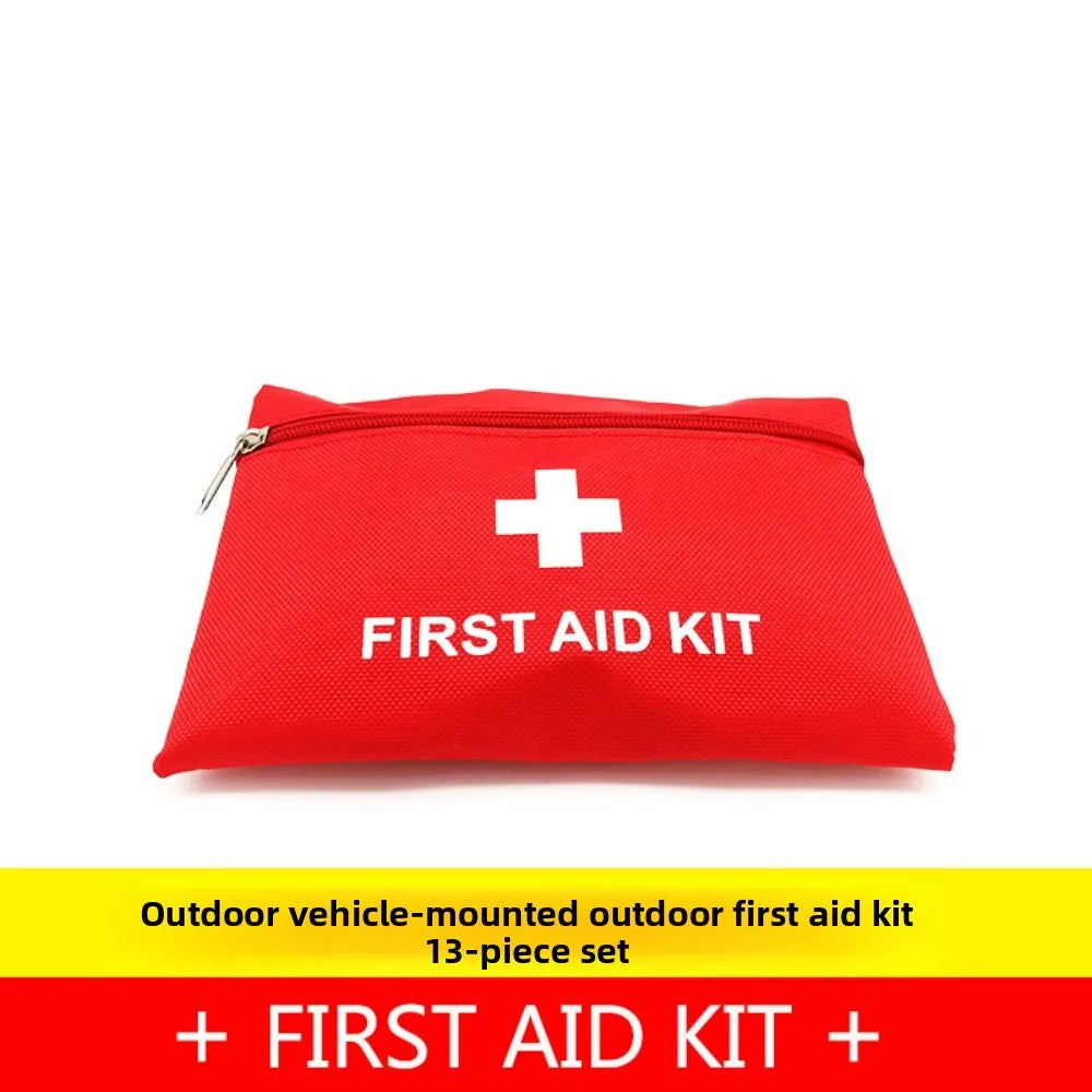 13-Piece Set First Aid Kit: Portable Emergency Kit for Outdoor Wilderness Survival, Home & Travel, with Wound Care Supplies