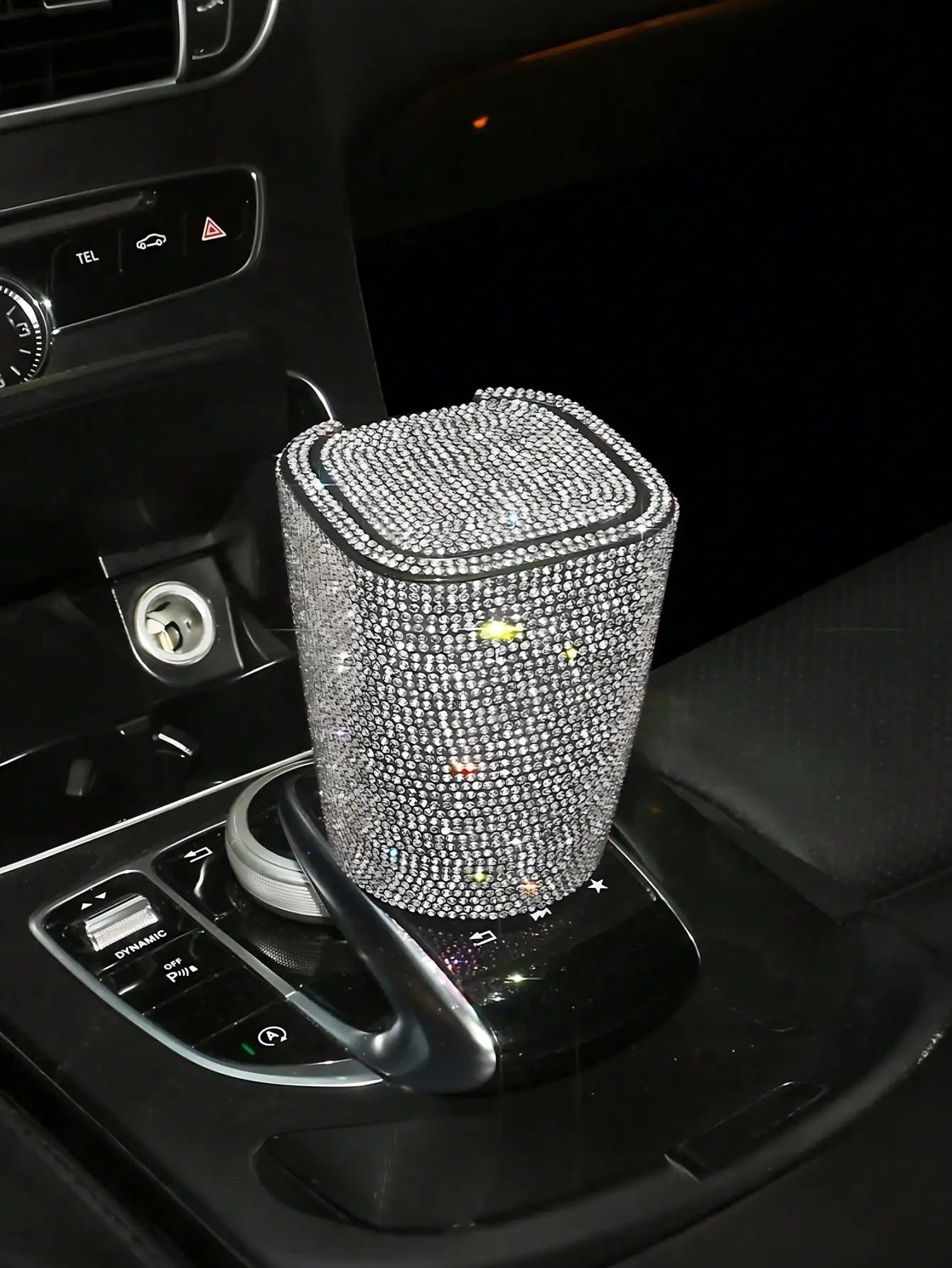 LED Crystal Car Ashtray w/Cover - Night Light, Dustproof, Heat-Resistant ABS, Compact & Stylish for Most Cars, Easy Clean Smoker