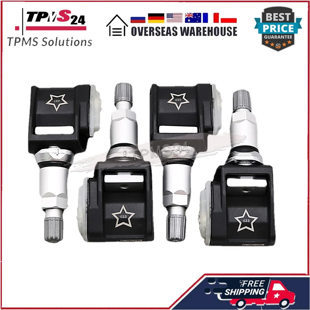 4X For BMW 5-Series G30 7-Series G11 BMW X3 X4 X6 X7 Mercedes-Benz A E GLE-Class 433MHz TPMS SENSOR 36106887140 A0009052102