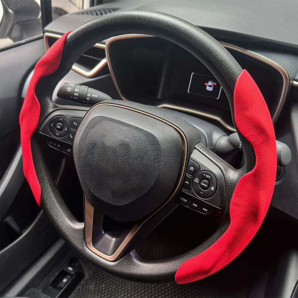 2PCS Car Steering Wheel Cover Warm Winter 38cm Round Steery Wheel Universa Glossy Laser Carbon Fiber Auto Interior Accessories