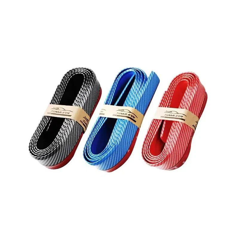 Universal Car Front Bumpers Anti Collision Strips Carbon Fiber Rubber Strip Car Front Bumper Lip for Car Lip Skirt Protector
