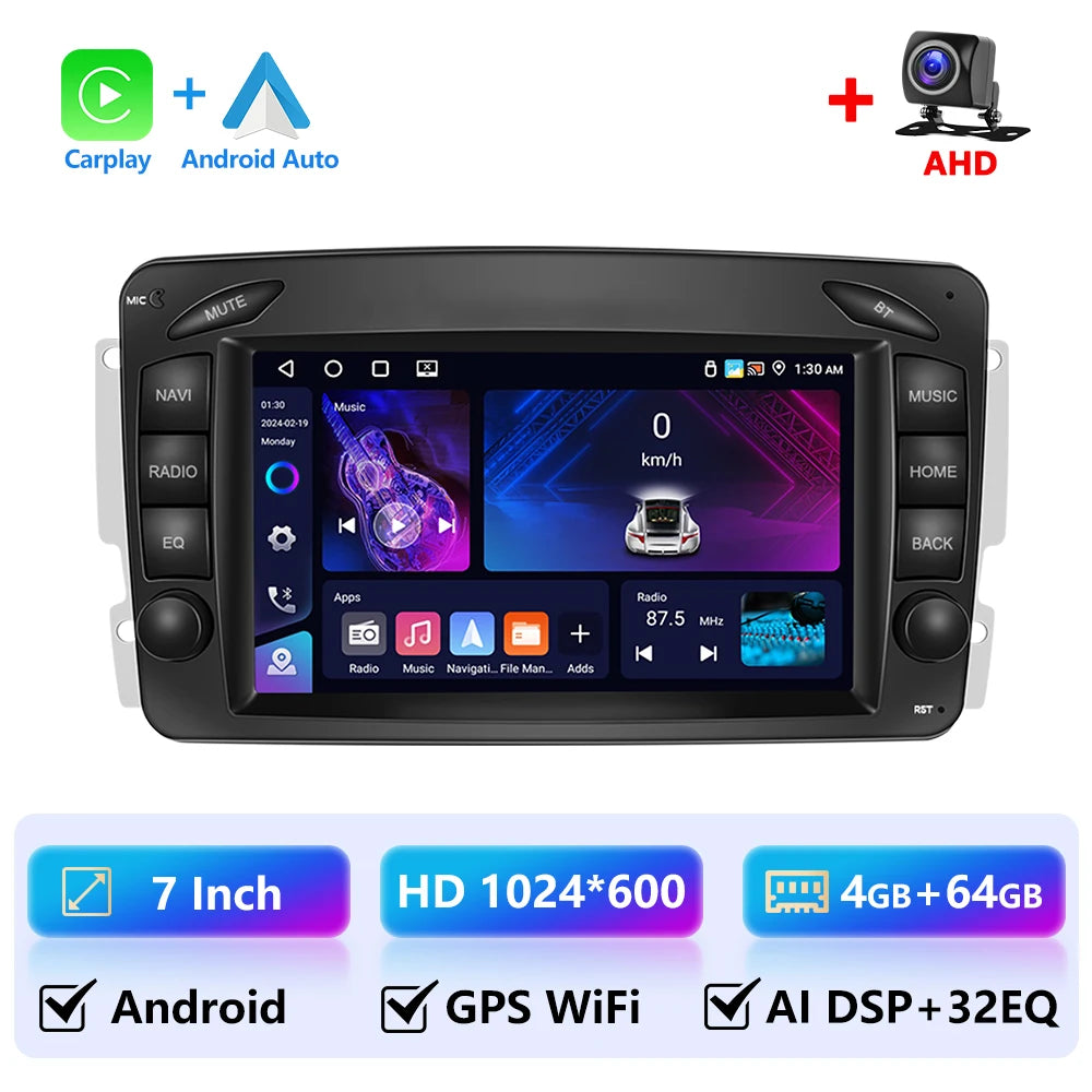 LeeKooLuu 4G Ram Android Car Radio For Mercedes Benz CLK W209 C209 W168 W203 W463 Vito Viano 1998-2006 Carplay GPS Stereo WIFI