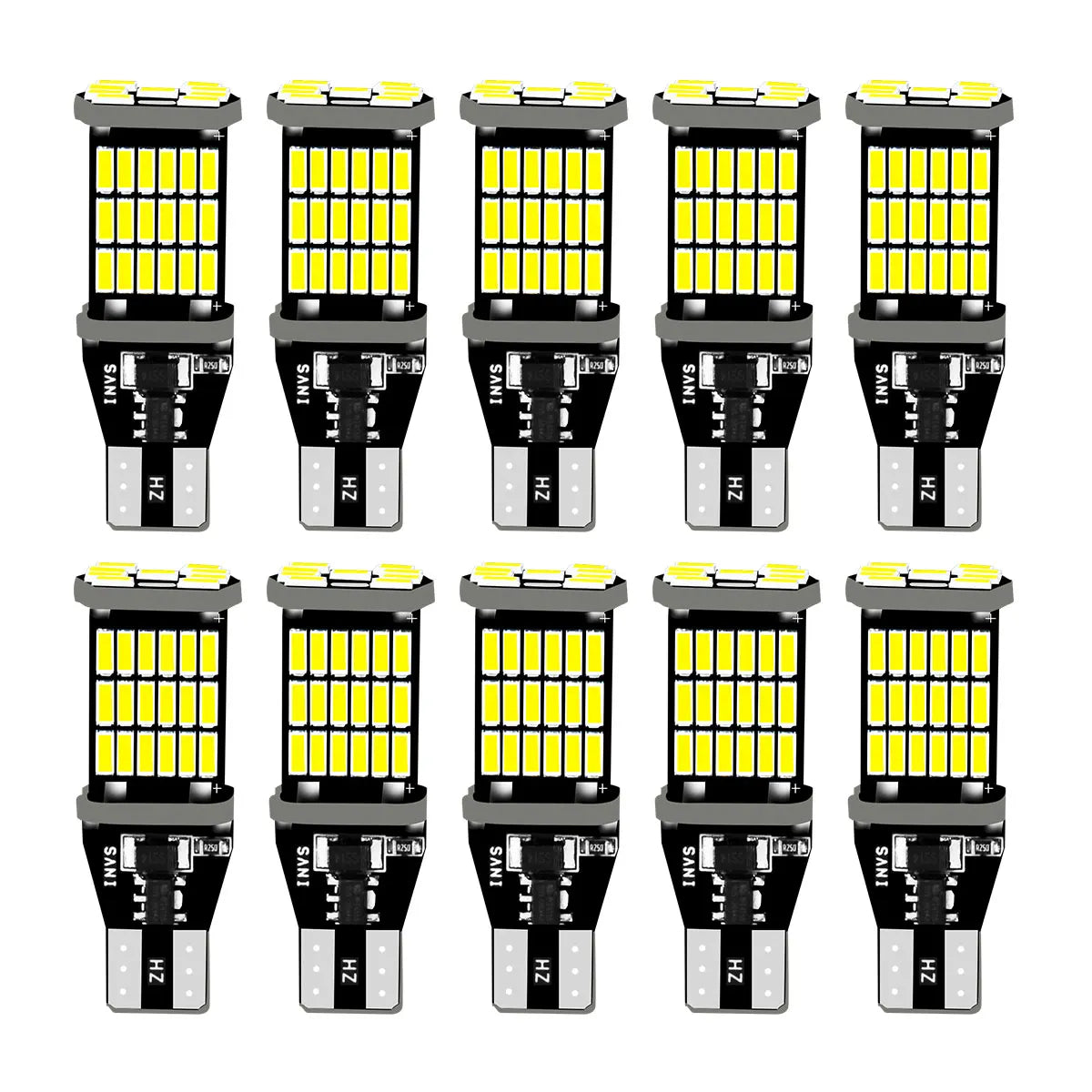 10PCS T15 W16W 921 912 T16 T10 902 LED Bulbs High Power 45pcs 4014SMD Super Bright 1200LM Replace for Car Reversing Light White