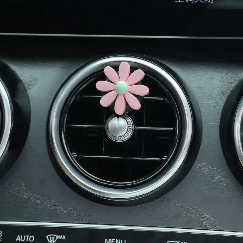Cute Car Perfume Clip Flower Air Outlet Car Air Freshener Peach Blossom Aroma Diffuser Car Decoration Accessories Fresh Air