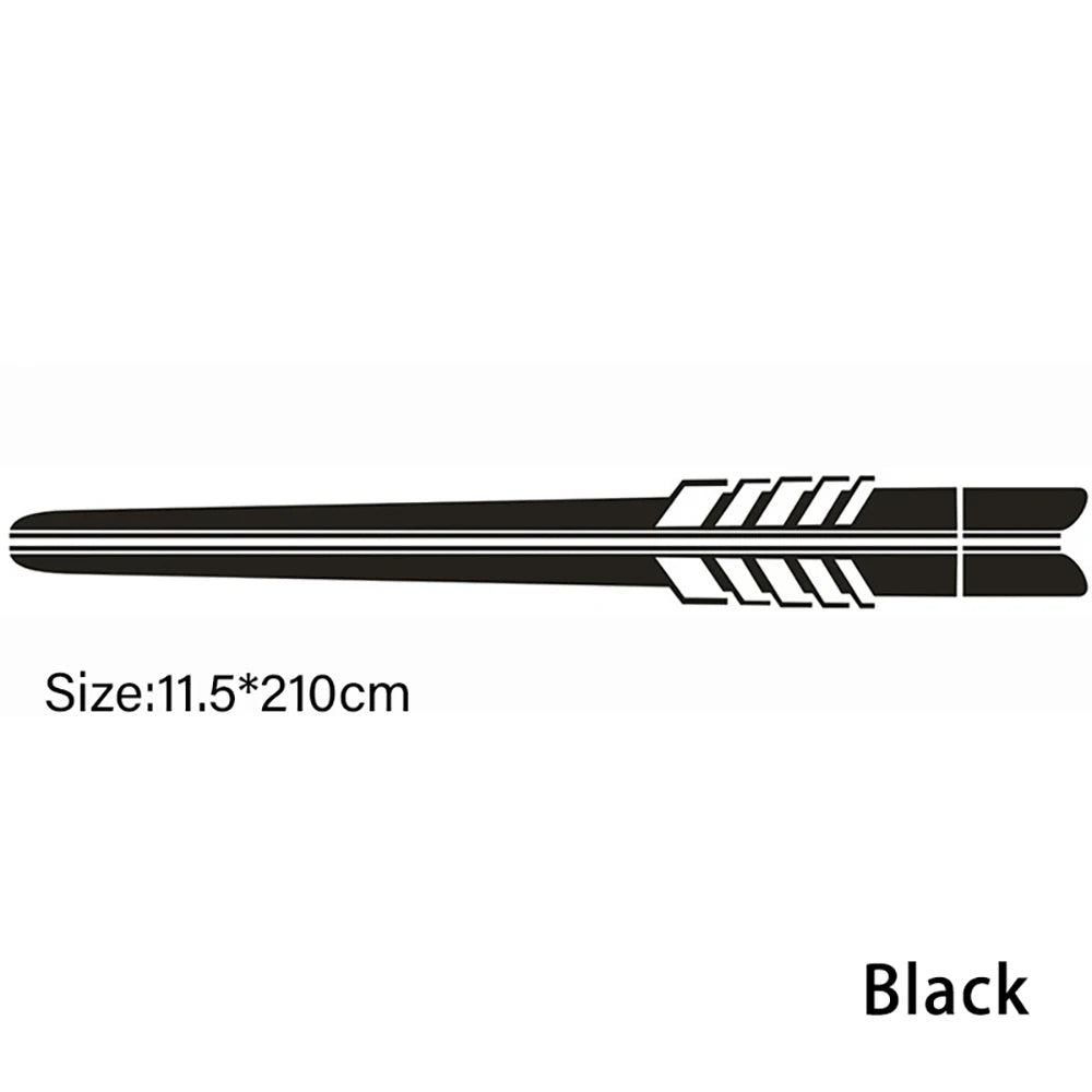 Car Side Body Decals Racing Stripes Vehicle Universal Race Stripes Door Side Skirt Stickers Exterior Decorations for Accessories