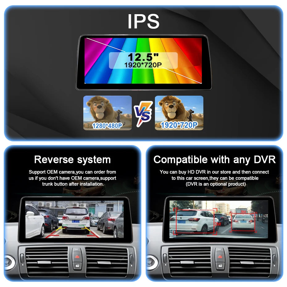 12.5" linux Screen Car Radio For BMW E81 E82 E87 E88 2005-2012 with Carplay Android Auto Bluetooth autolink airplay 2 DIN GPS 4G