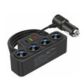 120W Car Charger Cigarette Lighter Splitter QC3.0 PD USB C 66W Fast Charging Port Quad Socket with Cable 12V 24V Vehicle Adapter