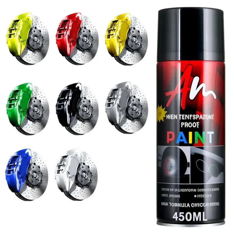 High Temp Resistance DIY Brake Caliper Paint 2K Aerosol Spray Can Glossy Glamour Finish Black Yellow Blue Red Green Silver gold