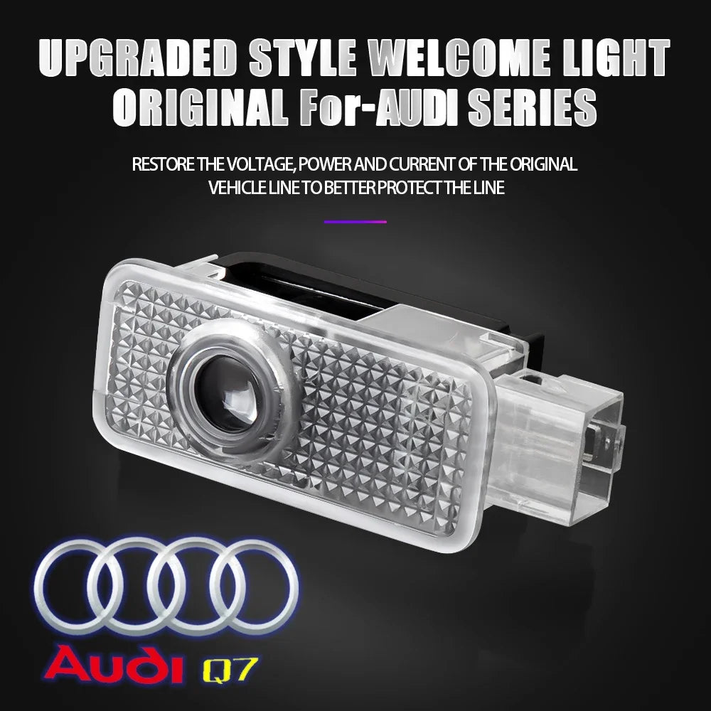 2Pcs HD Car Door Projector Laser Lamp Car Door Welcome Light For Audi Sline Q3 A5 A7 A3 Q5 Q7 A4L RS Quattro S3 S4 S6 S5 S7 S8