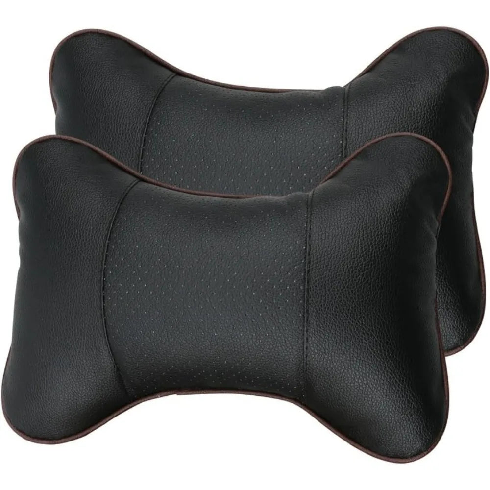 1PCS Car Neck Pillows Both Side Pu Leather Pack Headrest Fit for Most Cars Filled Fiber Universal Car Pillow