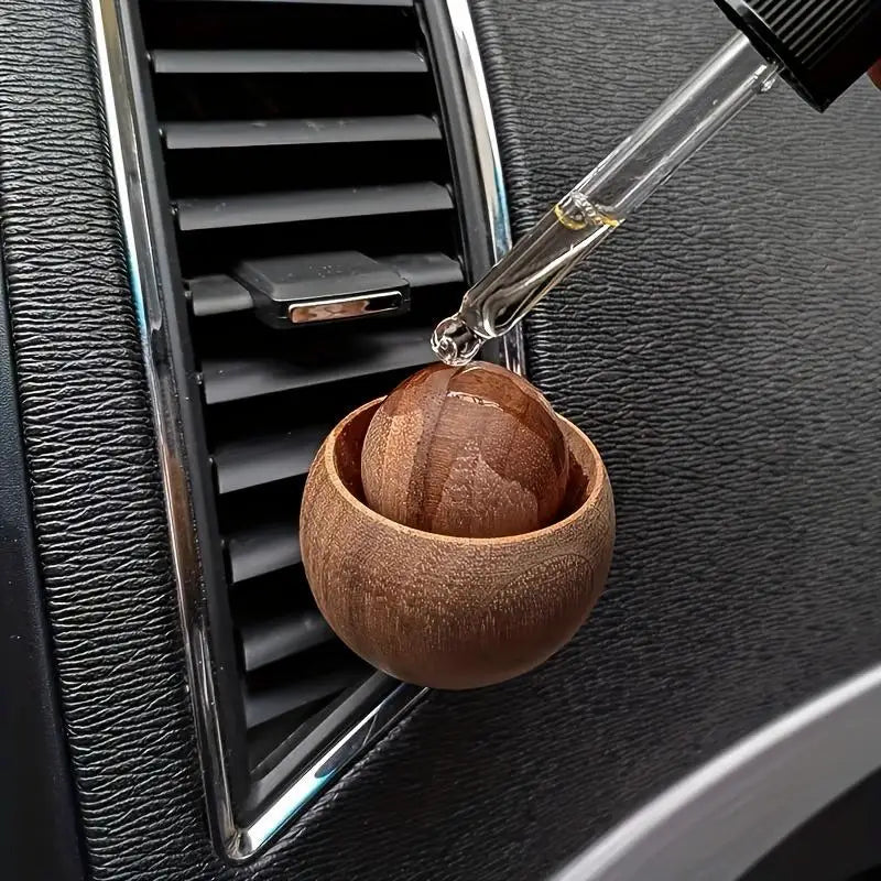 Car Wooden Essential Oil Diffusers-Spherical Design Bedroom Decor Diffuser Car Home Room Fragrance Natural Fragrance Dispersion