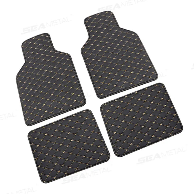 SEAMETAL 4Pcs Car Floor Mats Waterproof Universal Auto Carpet Foot Pad Front/Rear Full Set Wear-Resistant Car Interior Floor Mat
